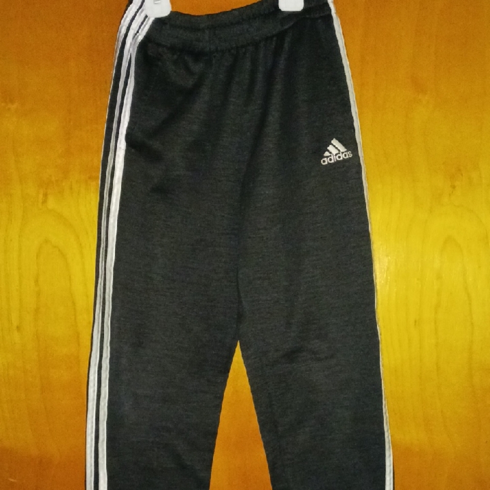 Adidas Kids Charcoal Joggers with White Stripes